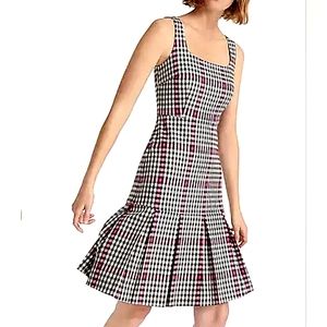 J.Crew Scoopneck Flare Dress - Herringbone  Twill